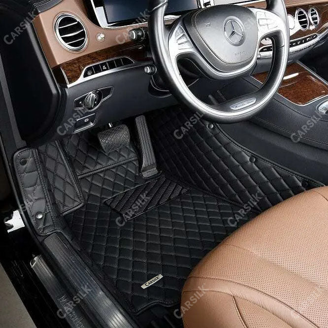 Alternative view of BLACK & BLACK DIAMOND PATTERN CAR MATS SET
