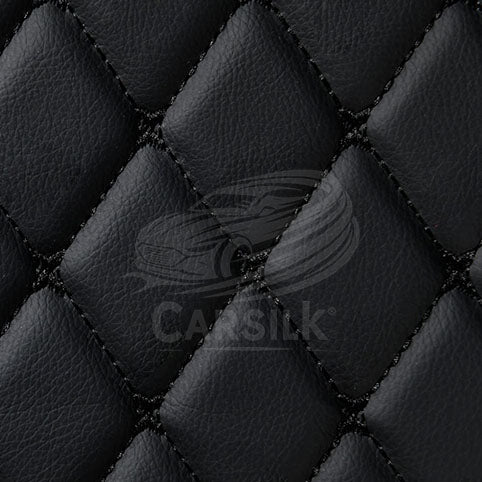 Alternative view of BLACK & BLACK STITCHING DIAMOND LUXURY BASE TRUNK CAR MATS