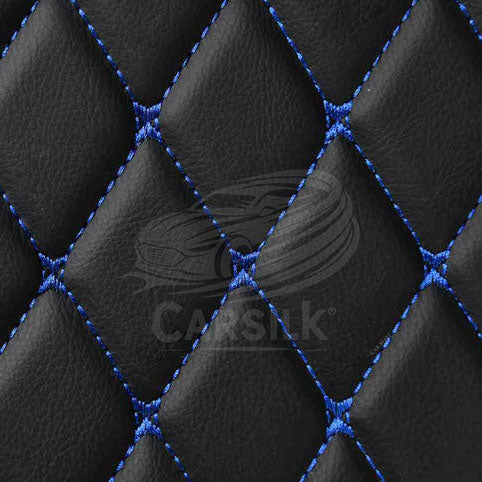 Alternative view of BLACK & BLUE STITCHING DIAMOND LUXURY TRUNK CAR MATS