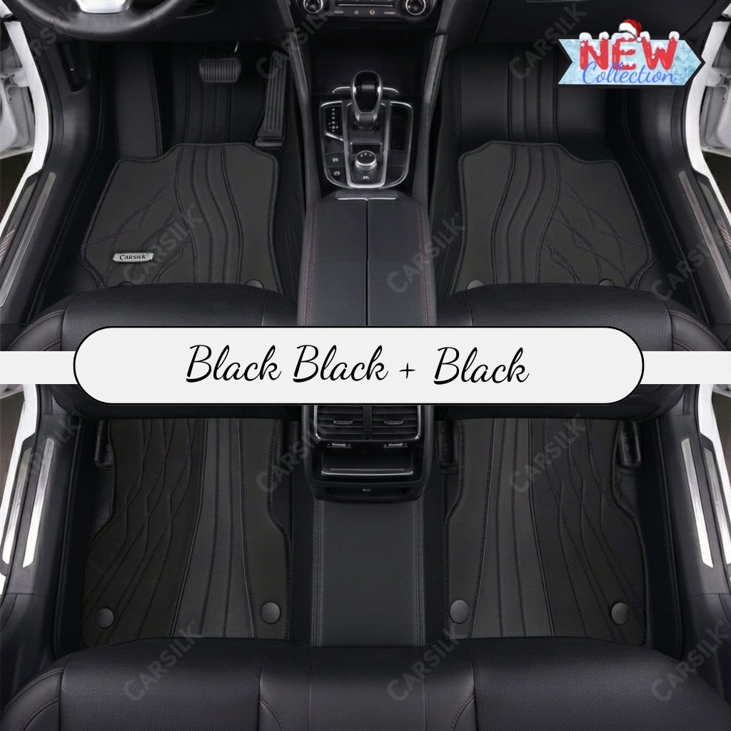 BLACK PATTERN DOUBLE LAYER PREMIUM CAR MATS SET