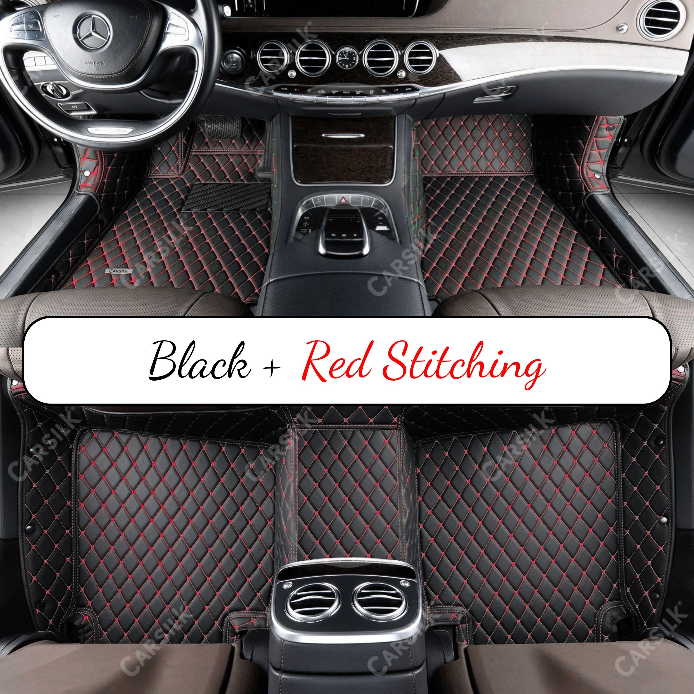 Alternative view of BLACK & RED DIAMOND LUXURY CAR FLOOR MATS