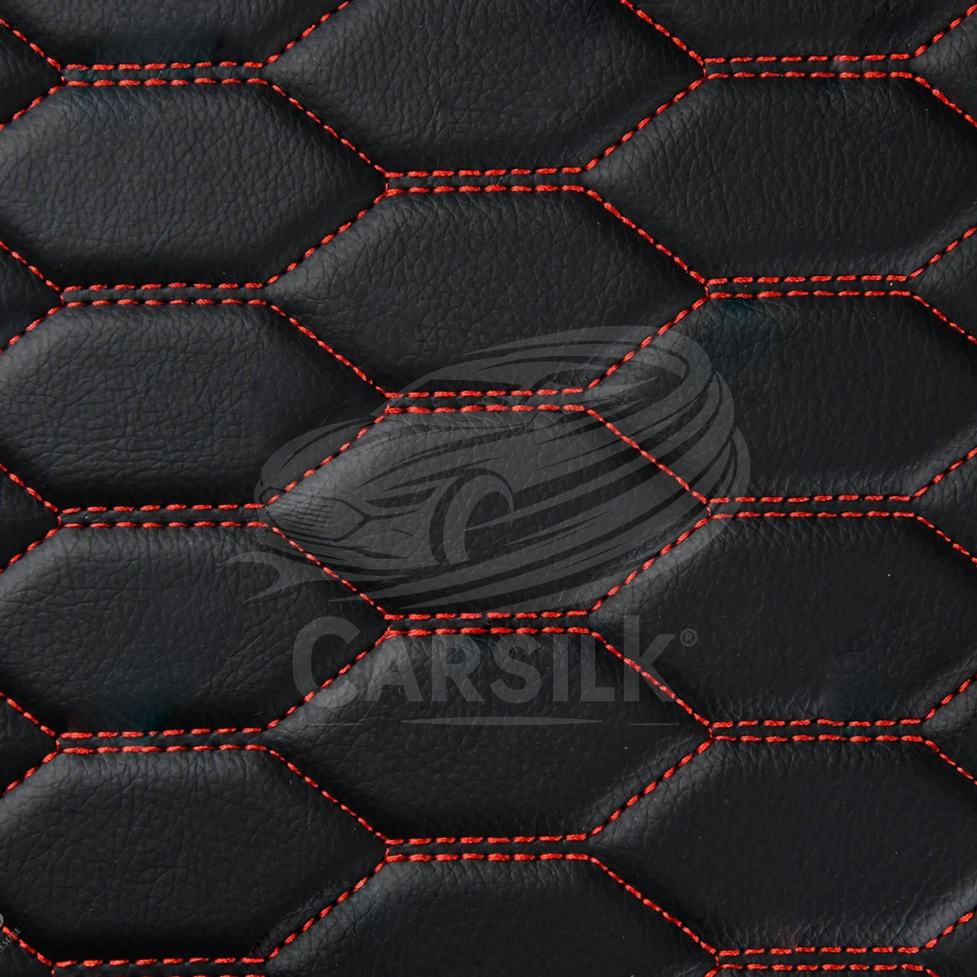 Alternative view of BLACK & RED STITCHING HONEYCOMB LUXURY TRUNK CAR MATS