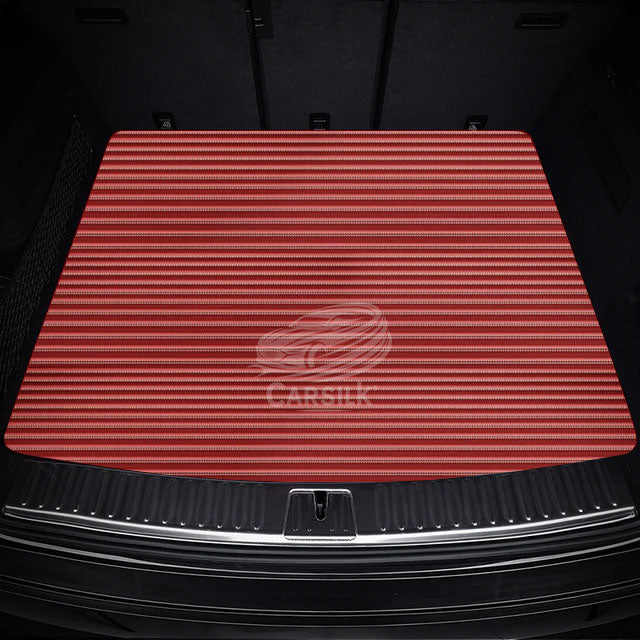 CHERRY RED STRIPE LUXURY TRUNK CAR MATS