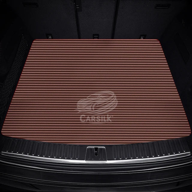 CHOCOLATE BROWN STRIPE LUXURY BASE TRUNK CAR MATS