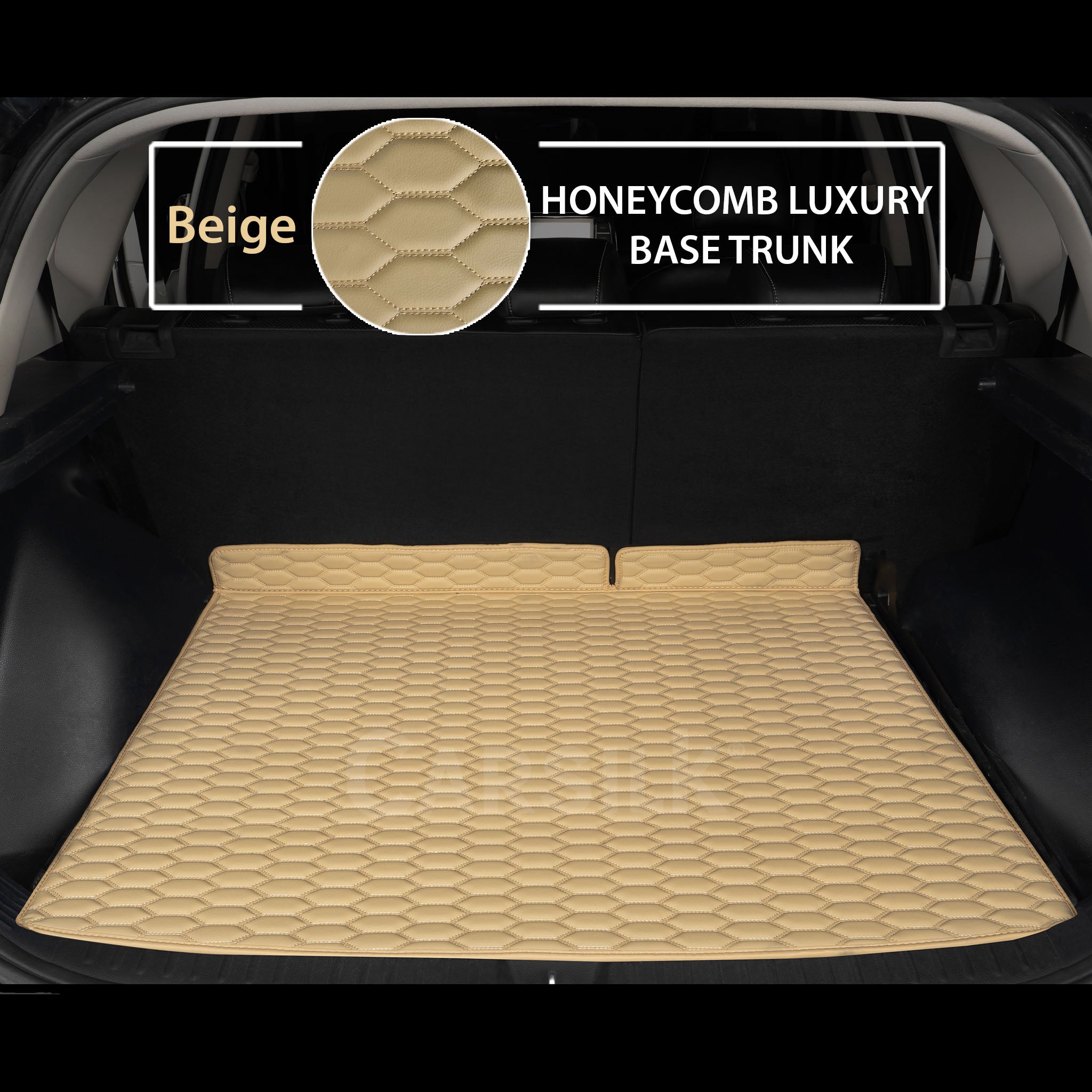 CREAM BEIGE HONEYCOMB LUXURY BASE TRUNK CAR