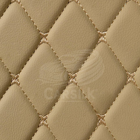 Alternative view of CREAM BEIGE STITCHING DIAMOND LUXURY TRUNK CAR MATS