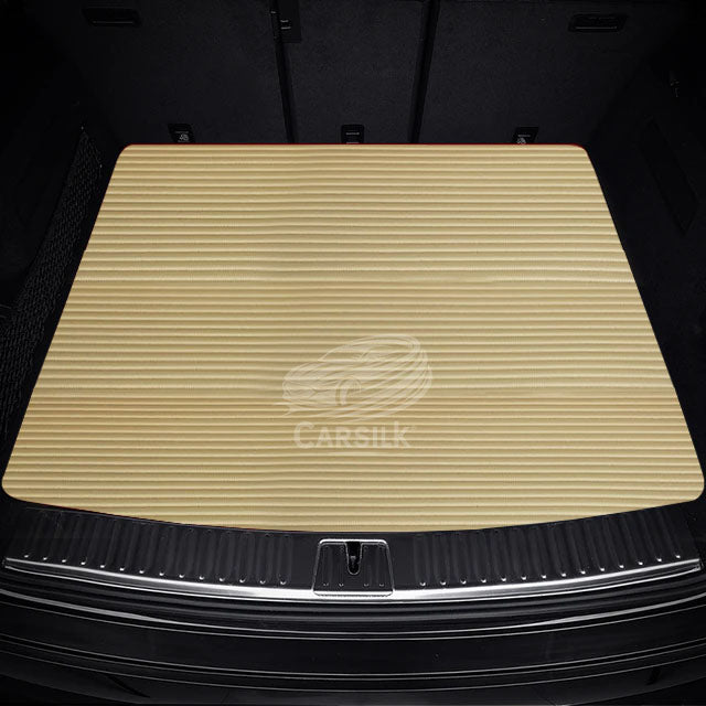 CREAM BEIGE STRIPE LUXURY TRUNK CAR MATS