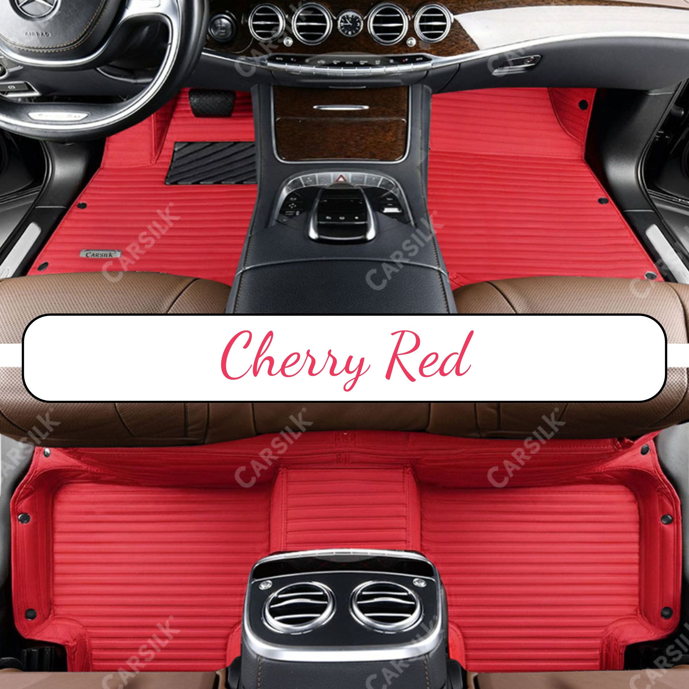 GALAXY CUSTOM SINGLE LAYER CAR MATS SET CHERRY RED