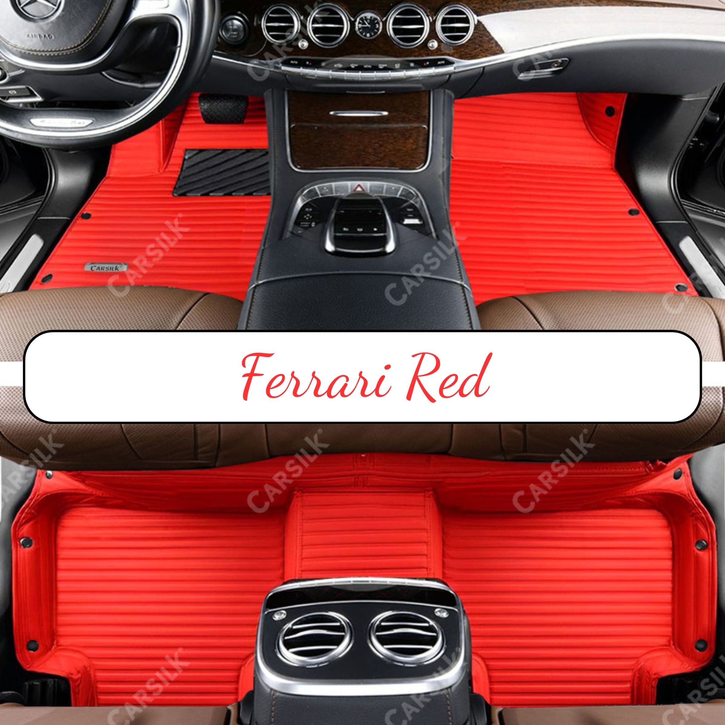 GALAXY CUSTOM SINGLE LAYER CAR MATS SET FERRARI RED