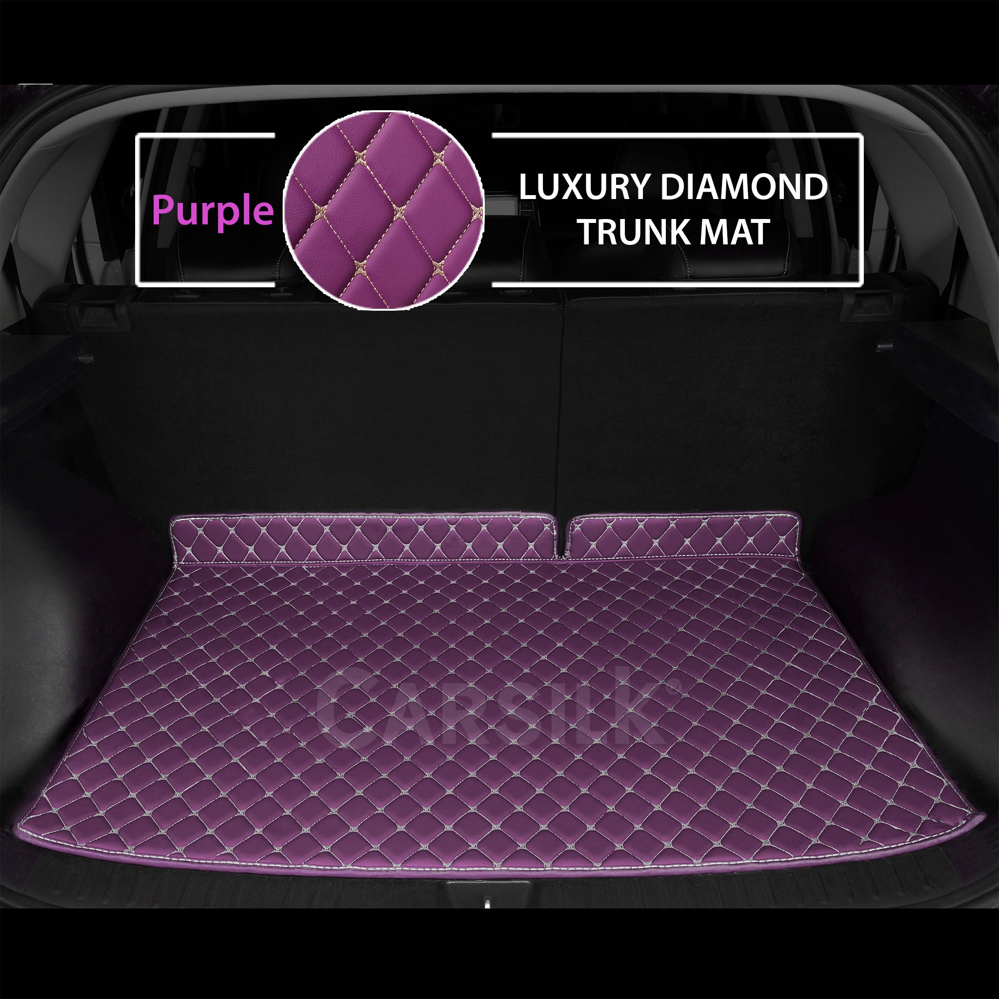 LAVENDER PURPLE DIAMOND LUXURY BASE TRUNK CAR MATS