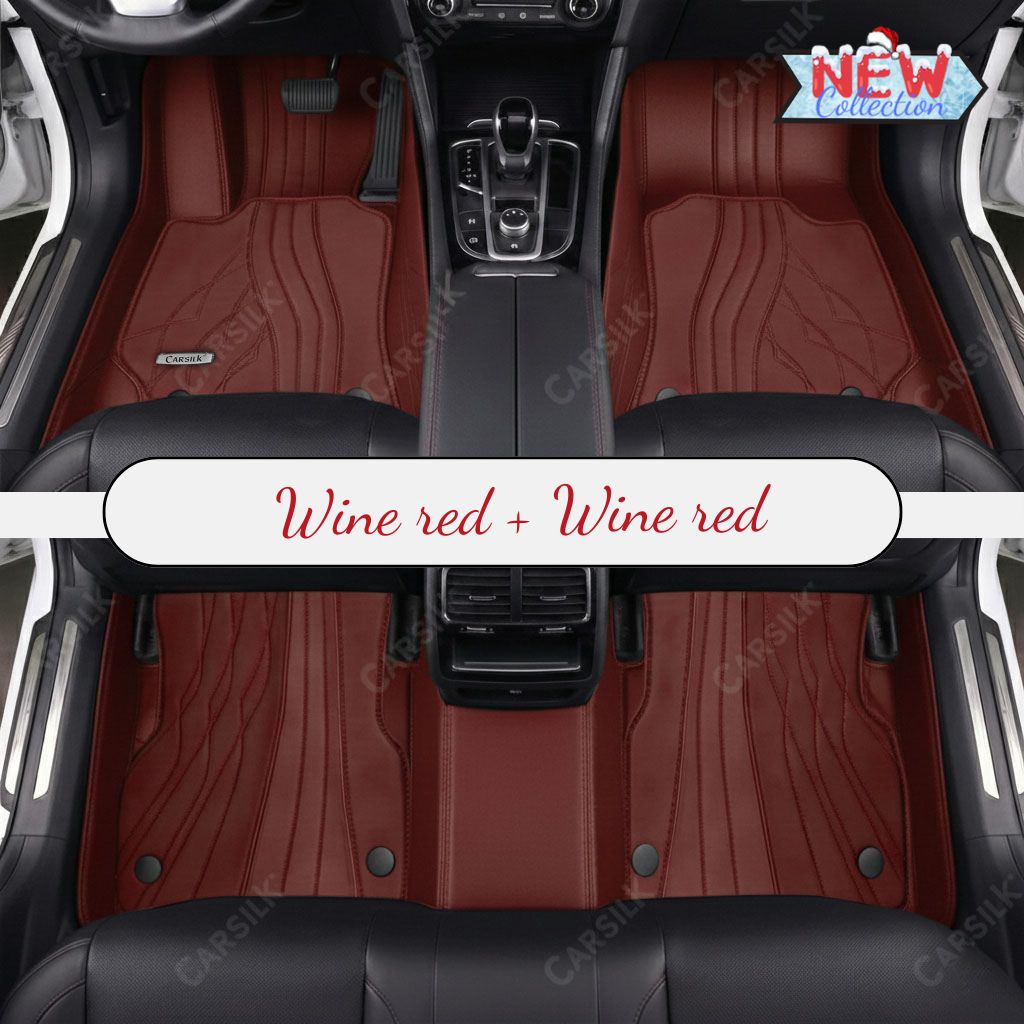 RED PATTERN DOUBLE LAYER PREMIUM CAR MATS SET